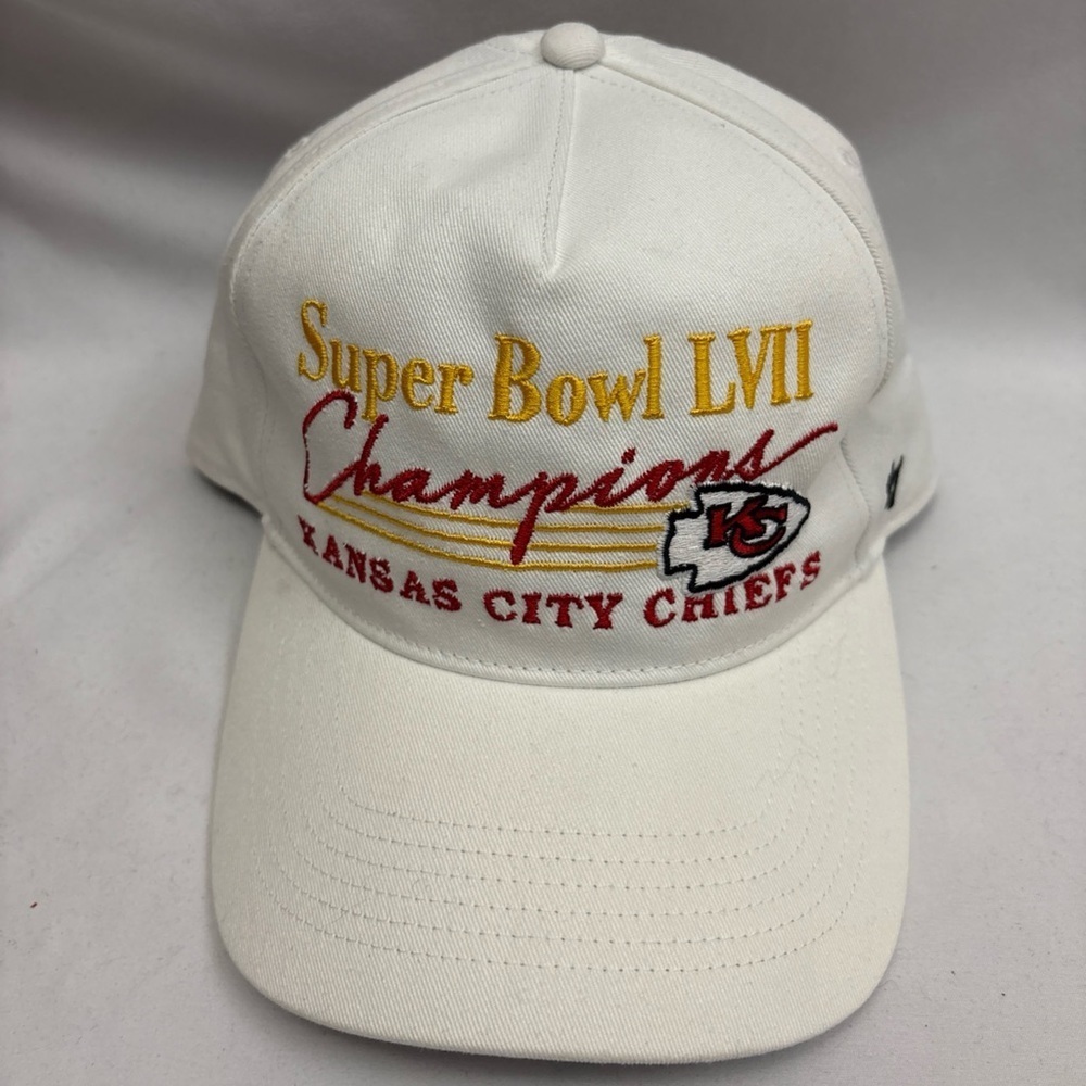 Kansas City Chiefs Super Bowl LVII Champions ’47 Snapback Hat White Cap NFL